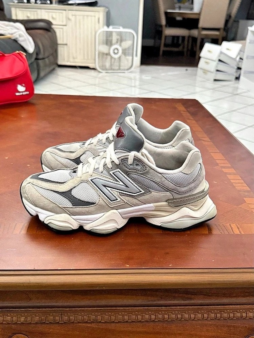 New Balance 9060 Gray & White Sneakers US 8.5